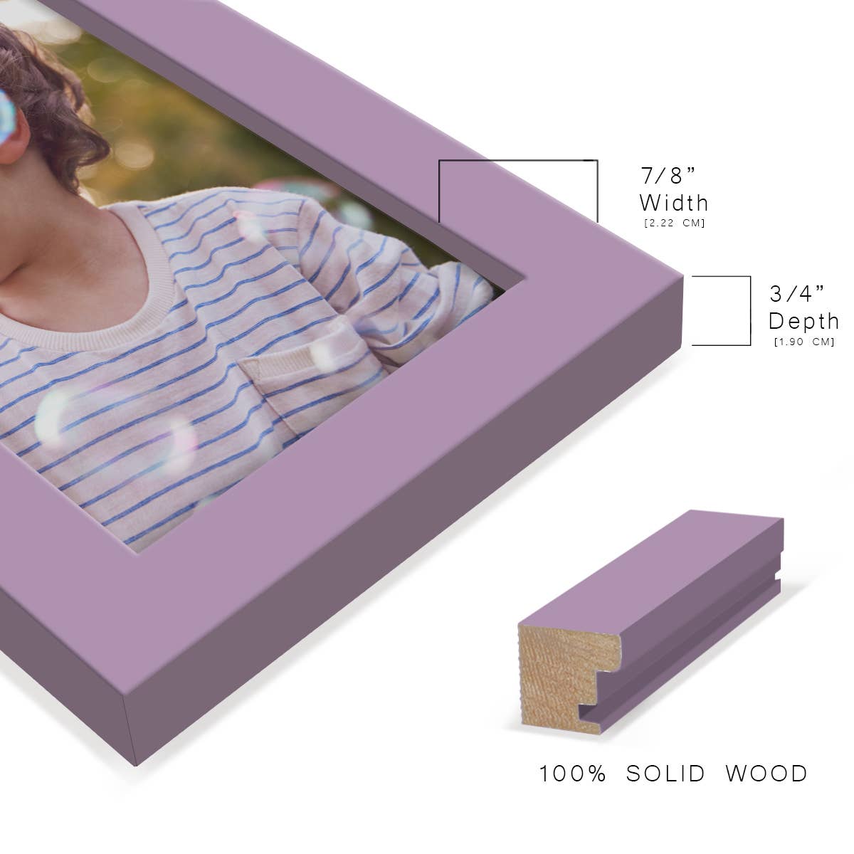 Wexford Home - Wholesale Picture Frame - Photo Frame. Real Wood Modern Frame, Violet2