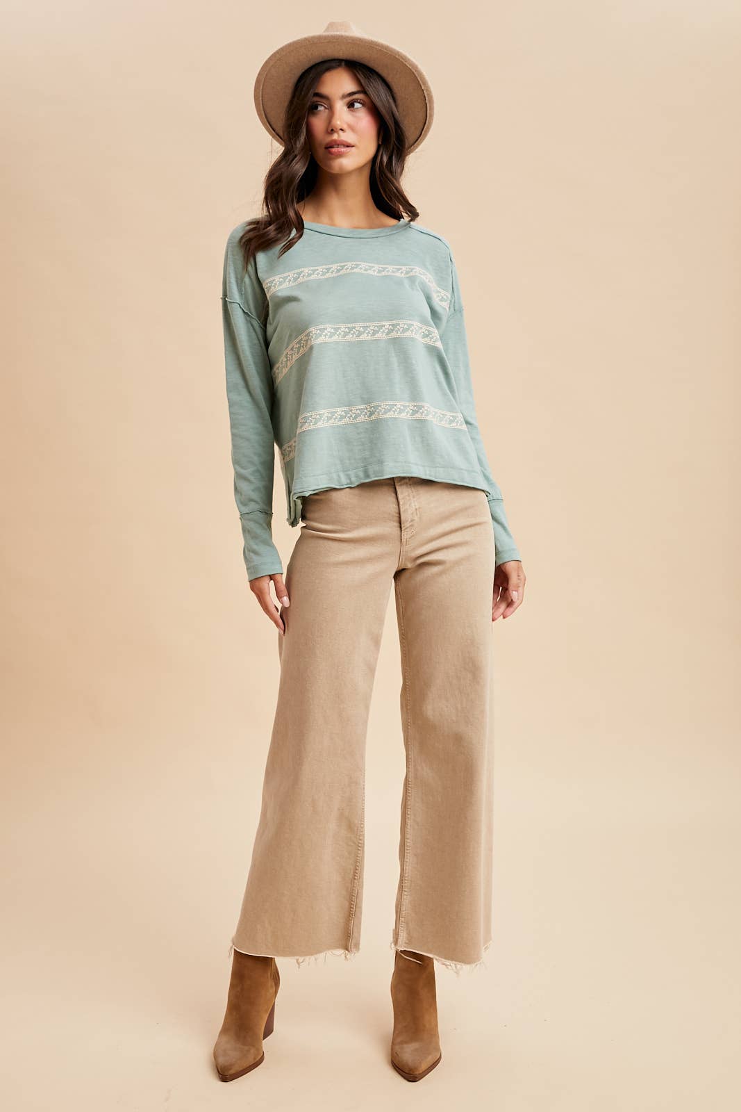 In Loom - Wholesale Blouse - Women's - FLORAL EMBROIDERY STRIPED TEE3