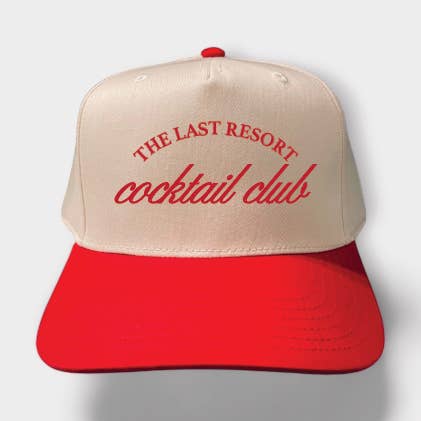 Casquette de camionneur classique Last Resort Cocktail Club | Naturel/Rouge pour la vente par Happi Style