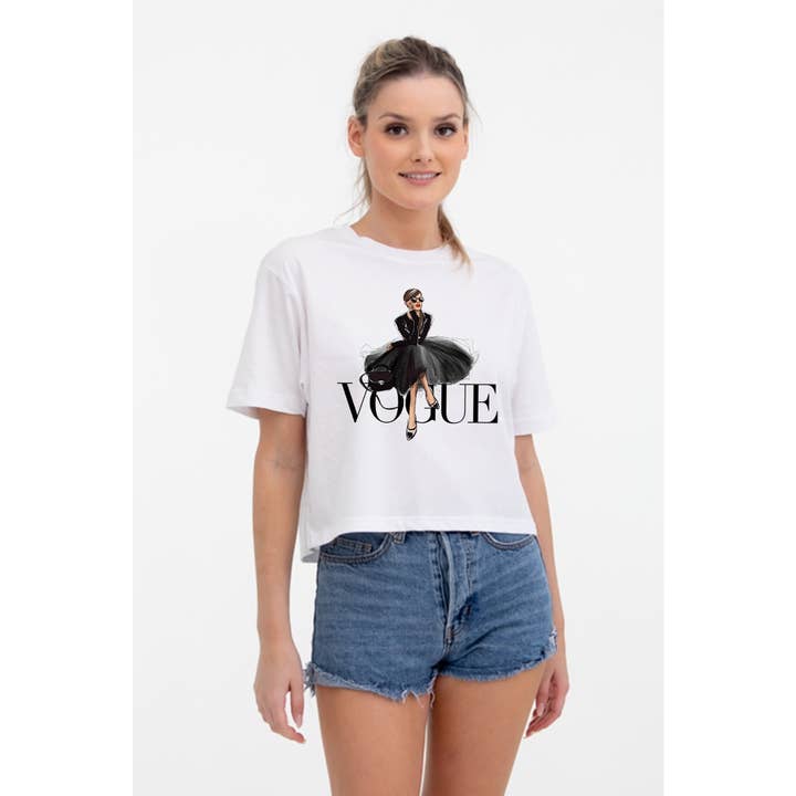 CAMISETA DE COLHEITA GRÁFICA VOGUE por atacado de Nobrand