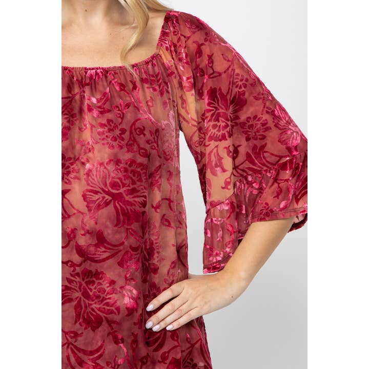 HAUT QUOTIDIEN DÉCONTRACTÉ À COL CARRÉ - AT2041 pour la vente par 01 Allum