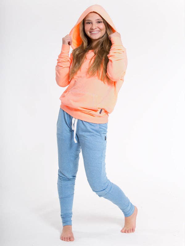 Felpa con cappuccio Super Terry Distressed, arancione per la vendita all'ingrosso da parte di Sugar And Bruno