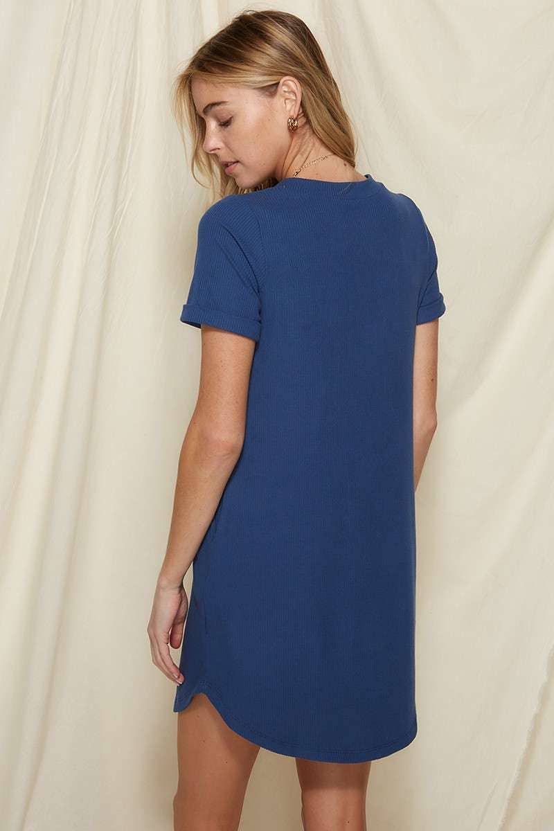 mittoshop - Wholesale Dress - Women's - RIB ROUND NECK TEE DRESS4