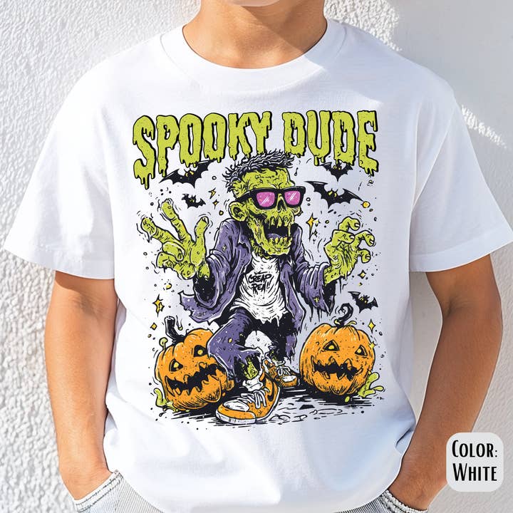 Comfort Colors® Jongens Spooky Dude Halloween Shirt, Zombie T-shirt voor wholesale door The Shirt Company