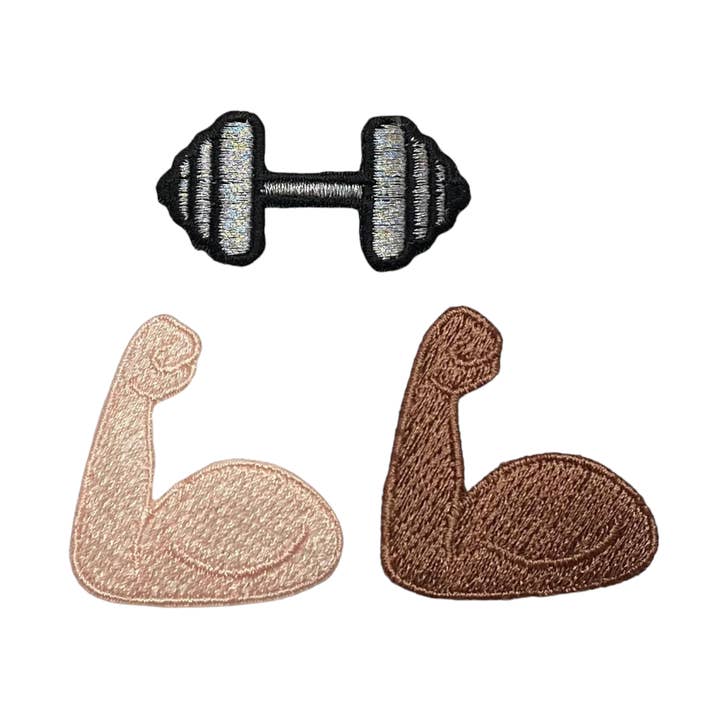 Flexed Arm or Dumbbell, Gym, Exercise, Fitness Iron on Patch for wholesale by Wholesale Applique