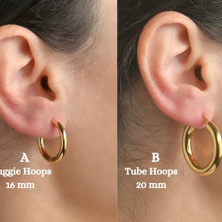 Blueyejewelry - Wholesale Hoop Earrings - 18k Gold Hoop Earrings - Tarnish-free Statement Hoops