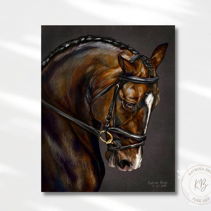 Dressage Horse Fine Art Giclee Print for wholesale by Katrina Brye Fine Art