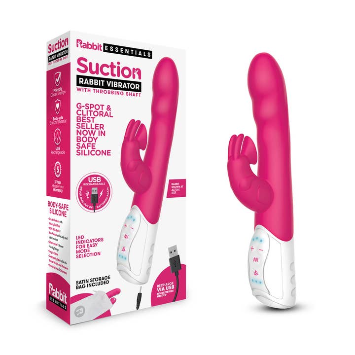 Rechargeable Clitoral Suction Rabbit - Hot Pink for wholesale by Lux Fetish Store