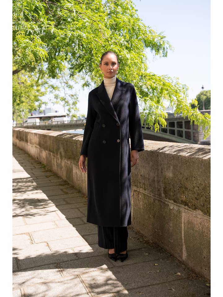 Attentif Paris - Wholesale Coat - Women's - Extra-long oversized hand-sewn wool blend coat51