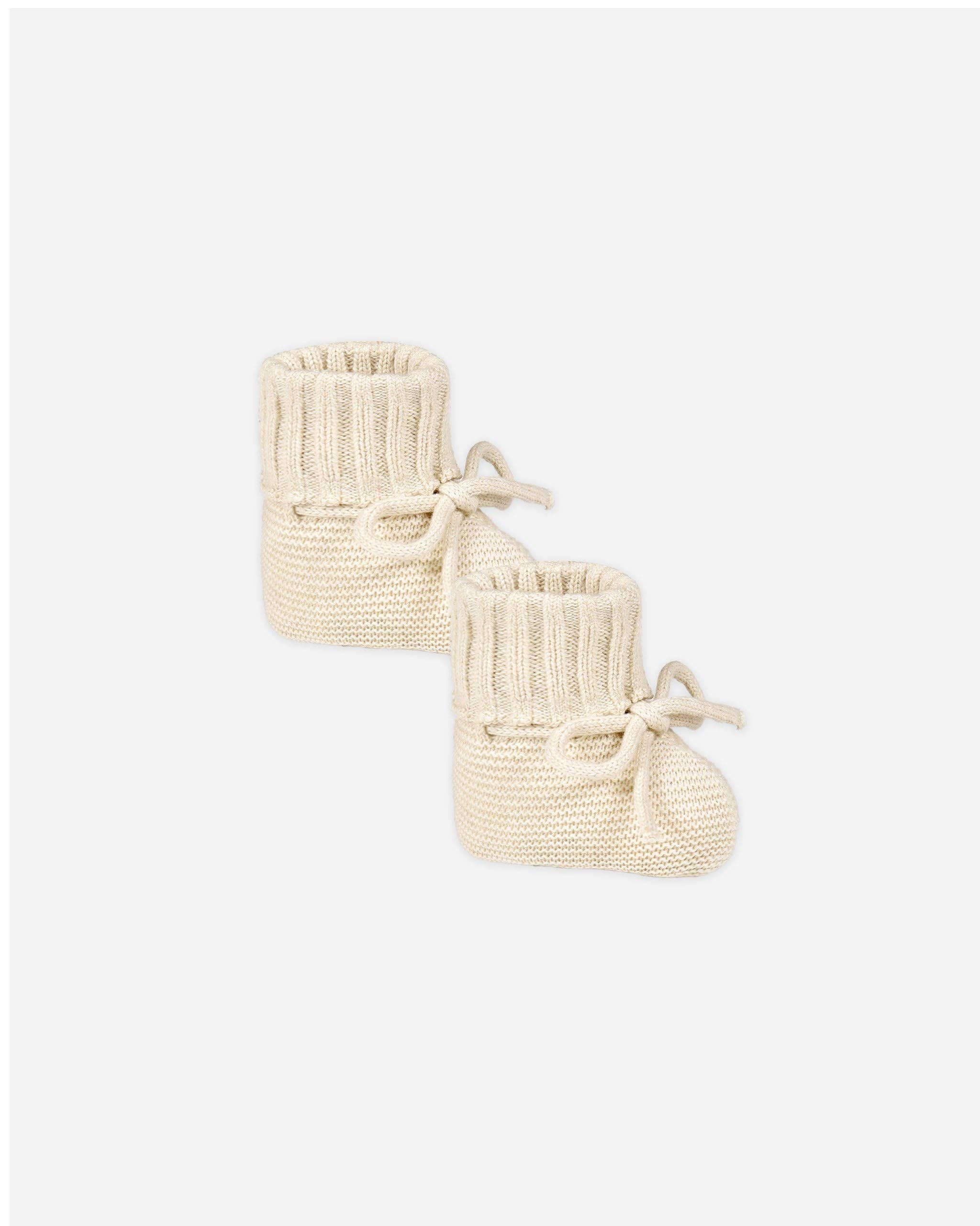 Quincy Mae - Wholesale Booties - Baby - Knit Booties Heathered Natural
