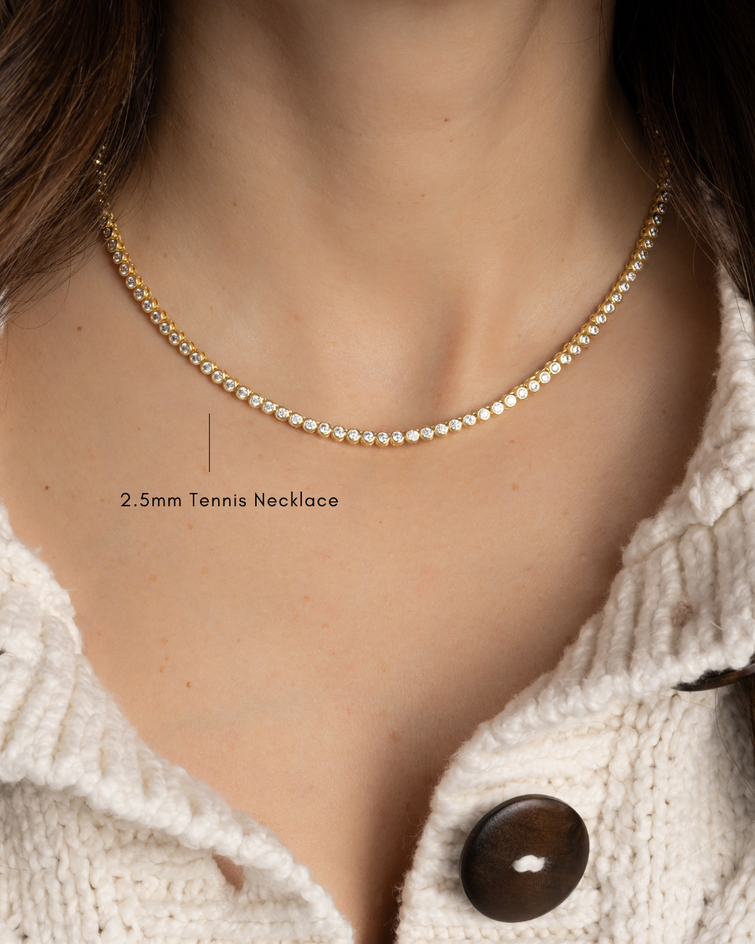 Sami Jewels - Wholesale Link & Chain Necklace - Round Bezel Tennis Necklace1