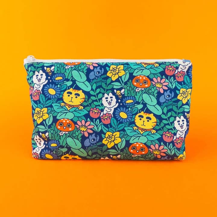 Large fabric pouch "Flowers" - Limited edition for wholesale by Yeaaah! Studio