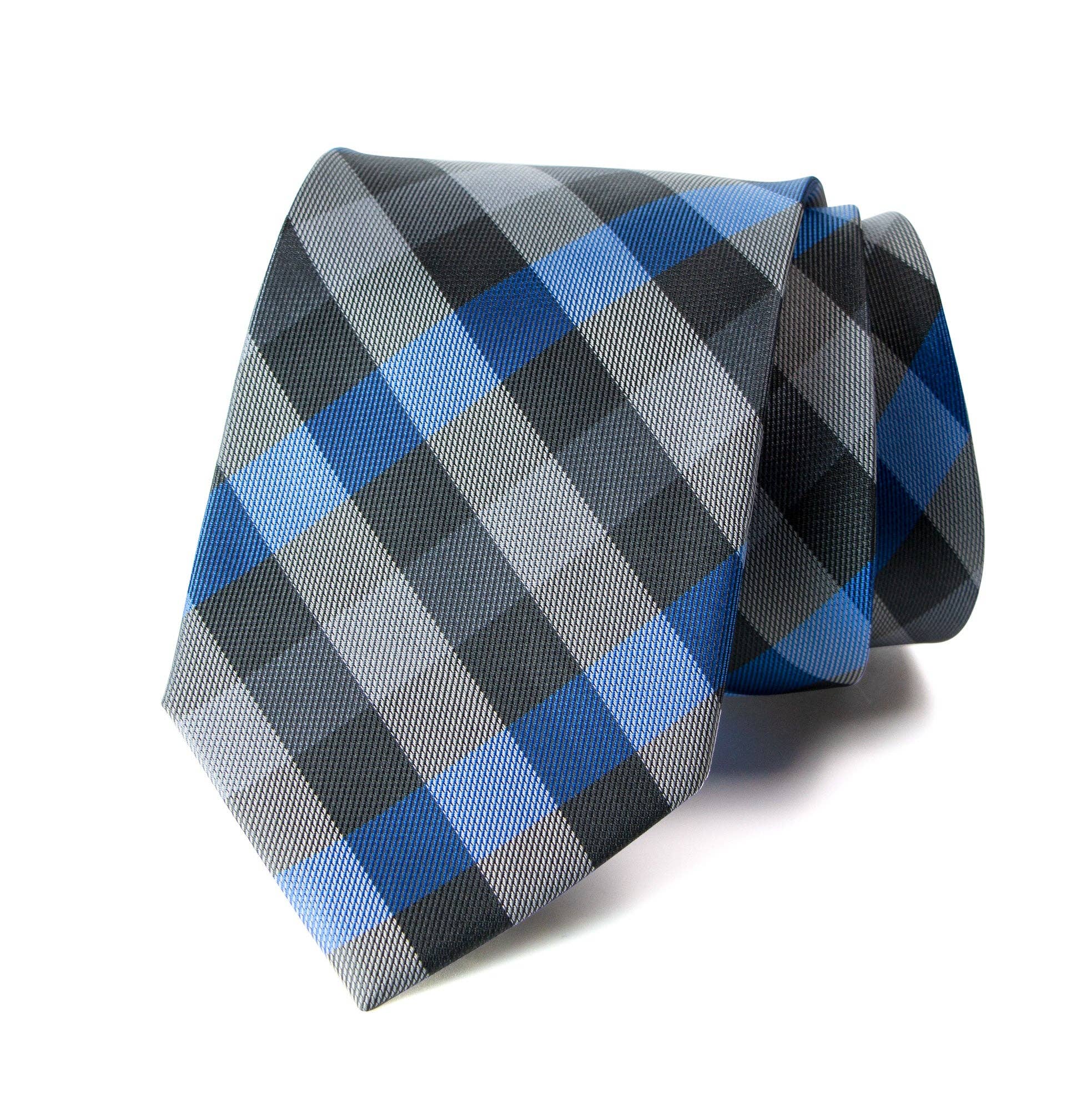 Spring Notion - Wholesale Necktie - Men's - Men's Checkered Blue Necktie (STYLE:1827.02CKBL)0