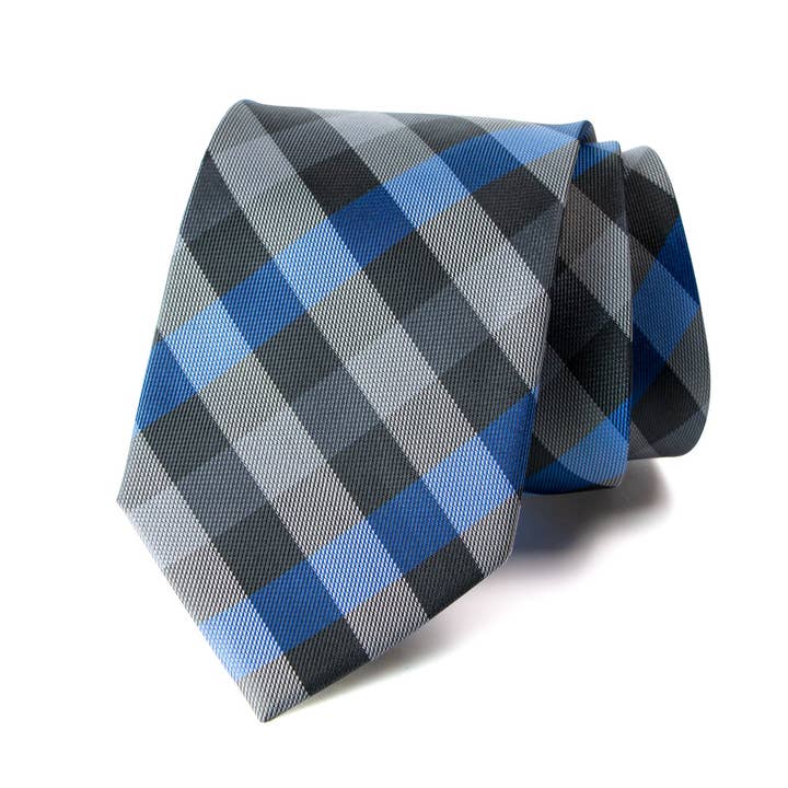 Spring Notion - Wholesale Necktie - Men's - Men's Checkered Blue Necktie (STYLE:1827.02CKBL)