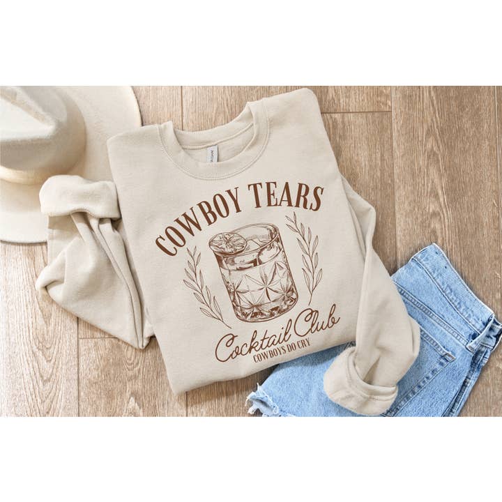 Hank & Scoot – T-shirt estampada - Mulher por atacado – Camisola Cowboy Tears Tee/1