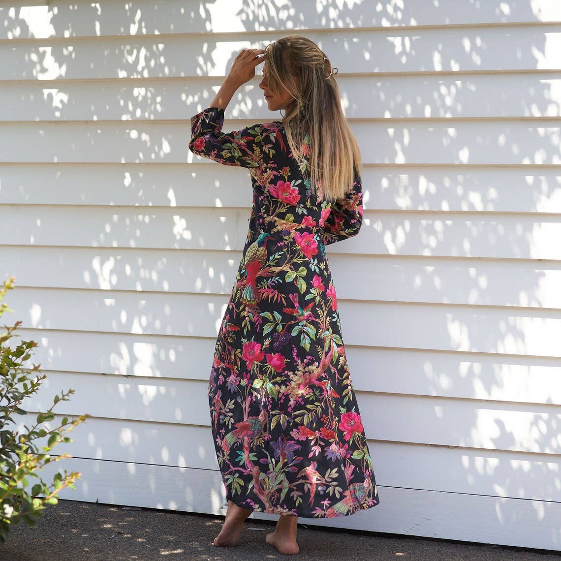 Linen Connections - Venta al por mayor Vestido - Mujer - Juego de 2 vestidos largos de algodón con forma de paraguas «Tropical Treasures»3