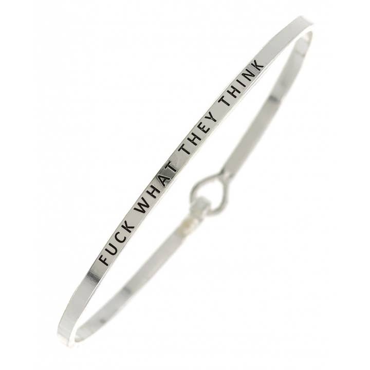 FR3769 FUCK WHAT THEY THINK_3mm Inspired Message Bangle for wholesale by 0011 PREMIERE