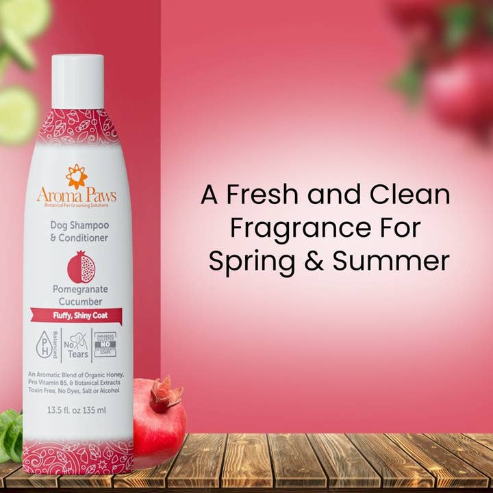 Aroma Paws - Wholesale Pet shampoo – Dog - 13.5 Oz. Shampoo Pomegranate Cucumber5