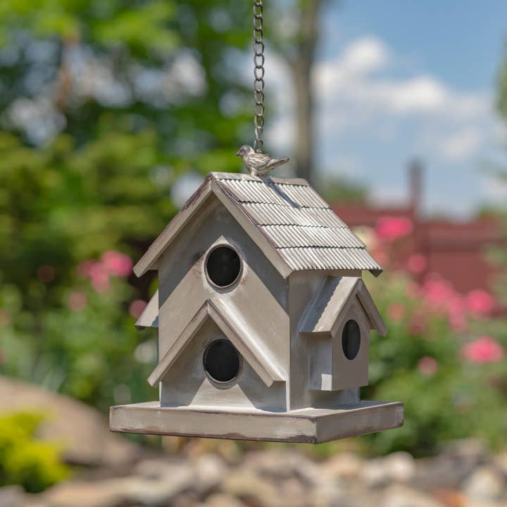 Zaer Ltd. International - Wholesale Bird House - Hanging Galvanized Birdhouses in 6 Assorted Styles