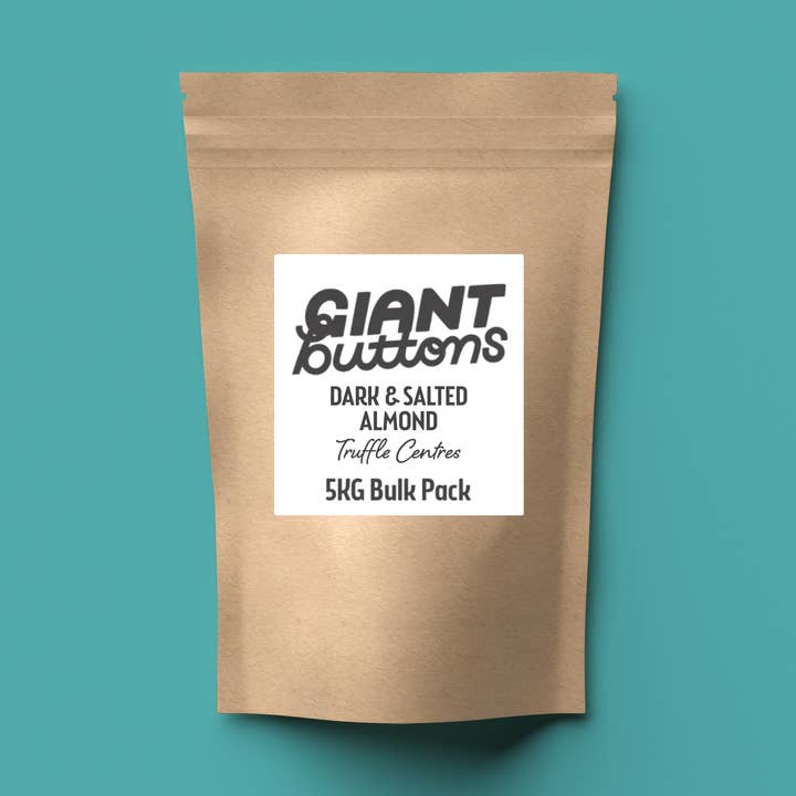 Dark & Salt Almond Truffle Giant Chocolate Buttons (5kgBulk) for wholesale by Raw Halo