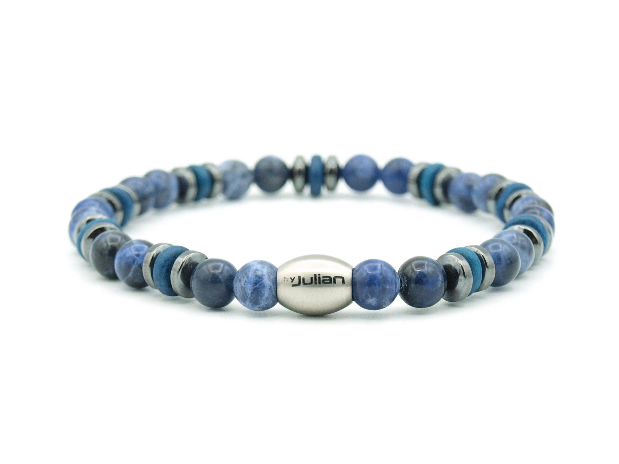 by julian - Wholesale Beaded Bracelet - Enam batu sodaliet (zilver of goud)3