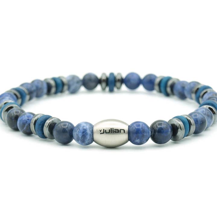 by julian - Wholesale Beaded Bracelet - Enam batu sodaliet (zilver of goud)3