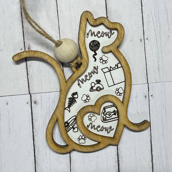 Cat - Your Furr-Ever Friend (outline) Ornament/Charm for wholesale by Plums & Roses