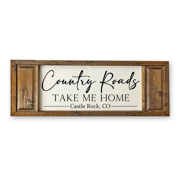 Jarmz Designs - Wholesale Sign - FRAMED CANVAS COUNTRY ROADS 12x35 Senoia, GA