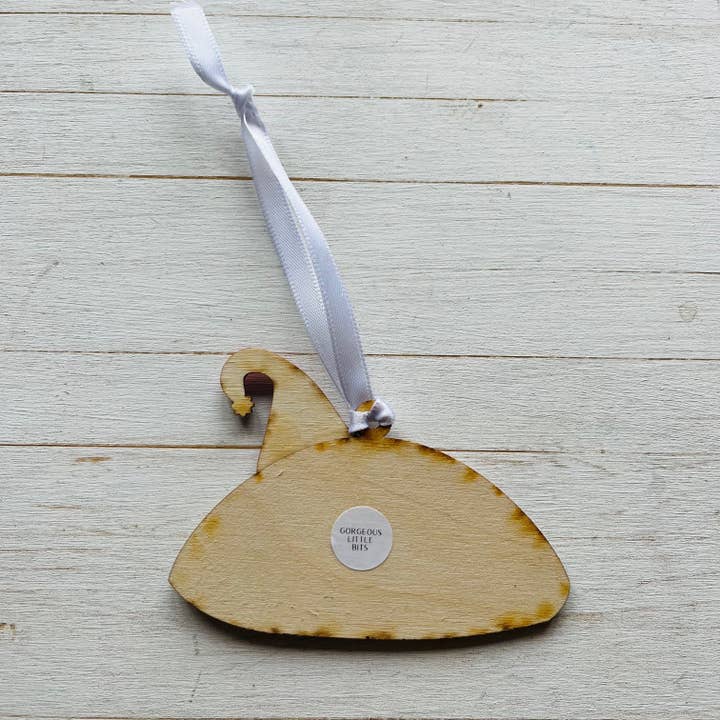 Gorgeous Little Bits Ltd - Wholesale Christmas Decoration - Wooden Cornish Pasty Decoration with Christmas Hat2
