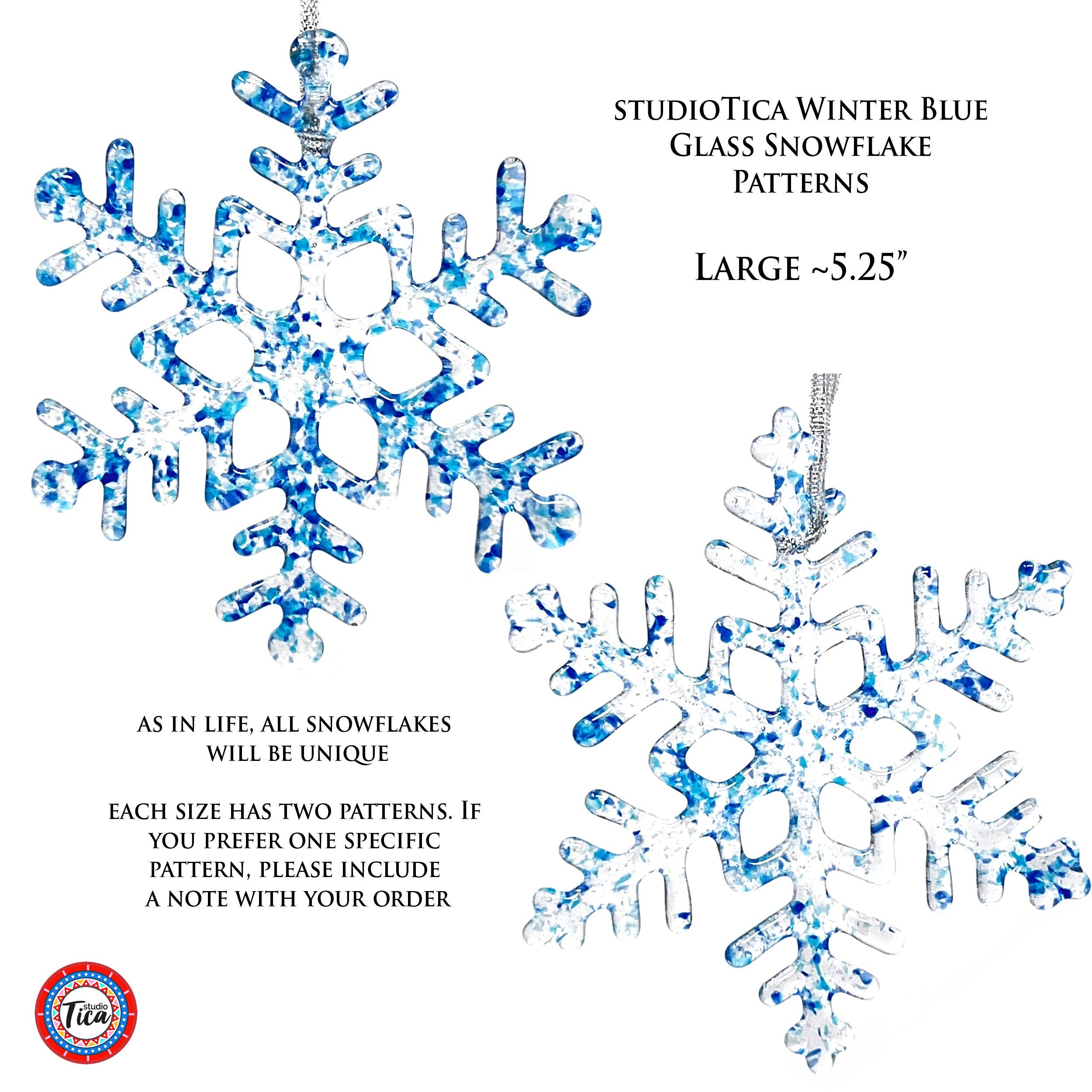 studioTica - Wholesale Ornament - Handmade Glass Snowflake - Winter Blue3