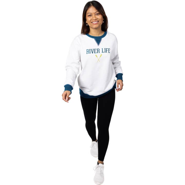 Pavilion - Wholesale Graphic Sweatshirt - Women's - River Life - 2XL White Unisex Crewneck Sweatshirt