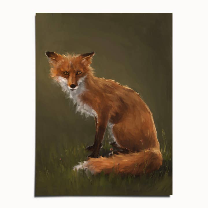 The Ugly Cat Studio - Wholesale Art Print - Forest Fox Oil Painting rt Print3