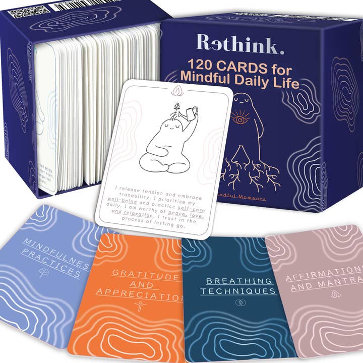 Rethink!: 120 Daily Meditation Cards | Mental Health for wholesale by QUOKKA