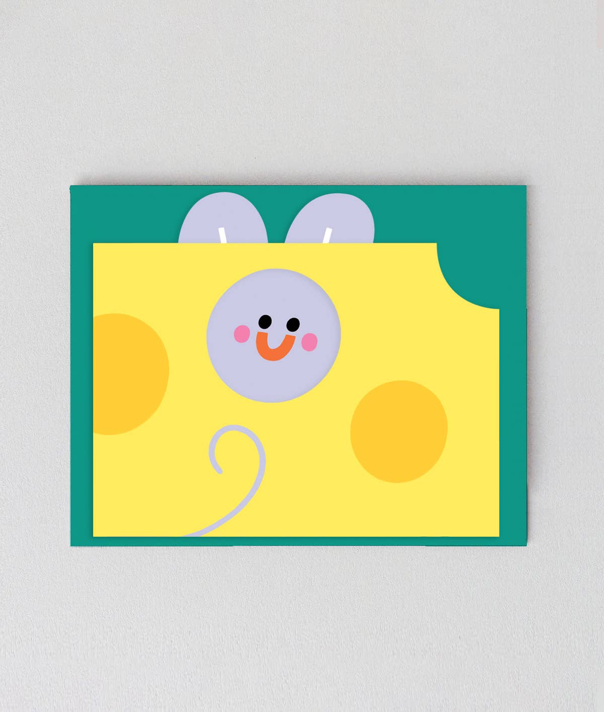 Wrap (US duties paid) – wholesale Birthday card – Mouse In Cheese Fold Out Card2