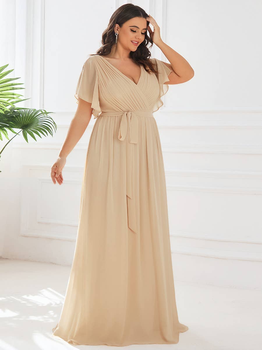 Ever-Pretty - Vente Robe – femme - Robes de soirée à volants à manches courtes exclusives B2B69