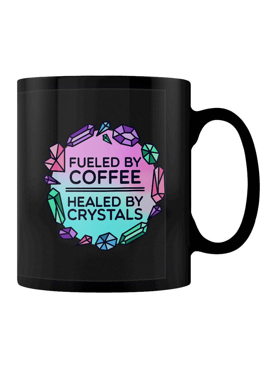 Grindstore – wholesale Coffee mug – Fueled By Coffee Healed By Crystals Funny Black Mug1