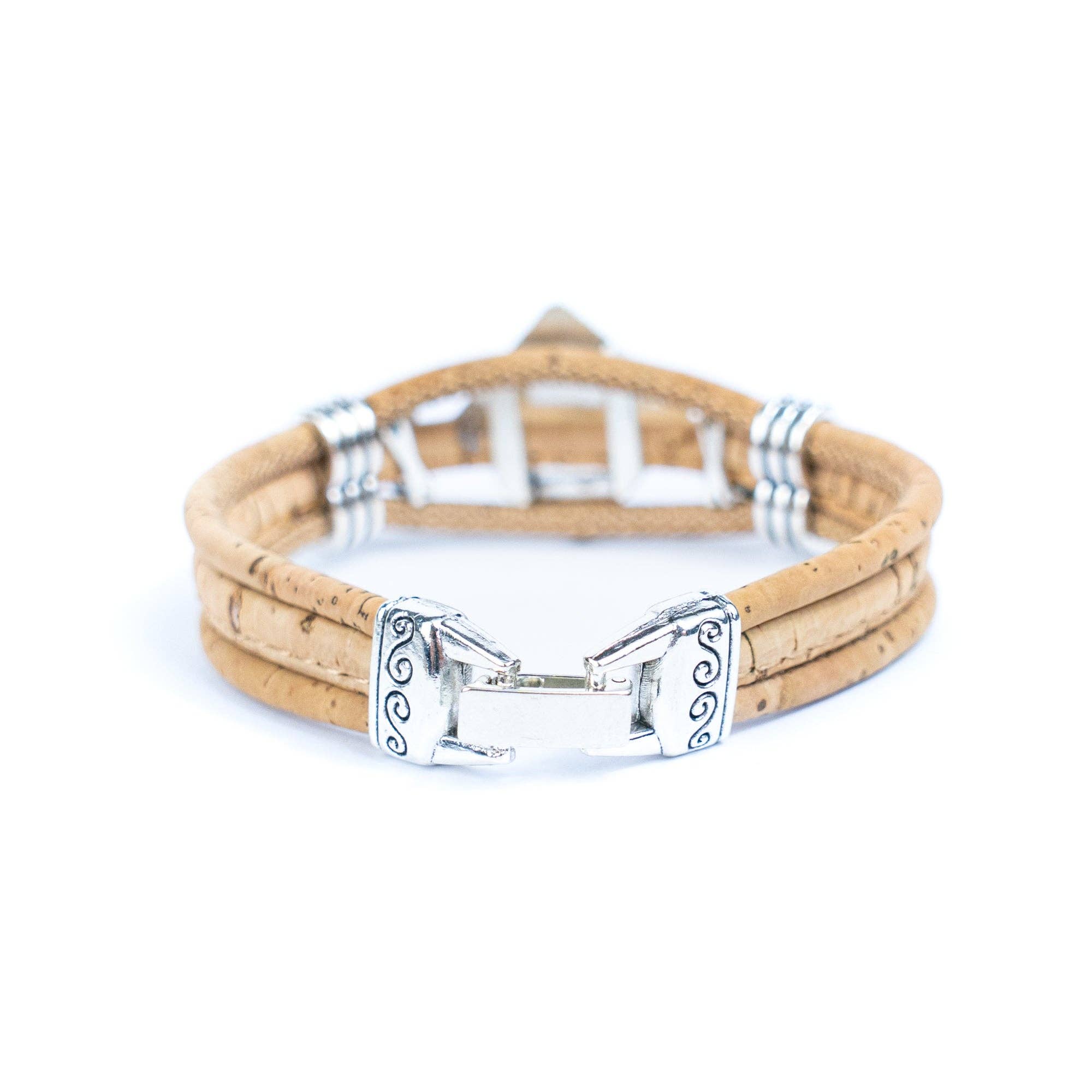 Meninas Bonitas Cork - Wholesale Woven/Braided Bracelet - Natural cork cord and alloy hardware handmade fashion ladies bracelet BR-006-MIX-5(RANDOM)6