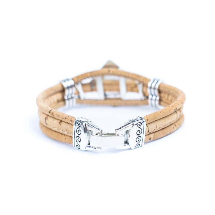 Meninas Bonitas Cork - Wholesale Woven/Braided Bracelet - Natural cork cord and alloy hardware handmade fashion ladies bracelet BR-006-MIX-5(RANDOM)6