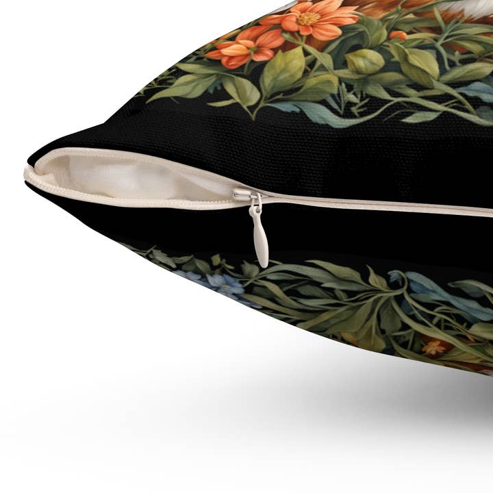 Upside Down Owl Farm - Vente Coussin décoratif - Coussin carré en polyester filé par cerf, oreiller Woodland Deer1