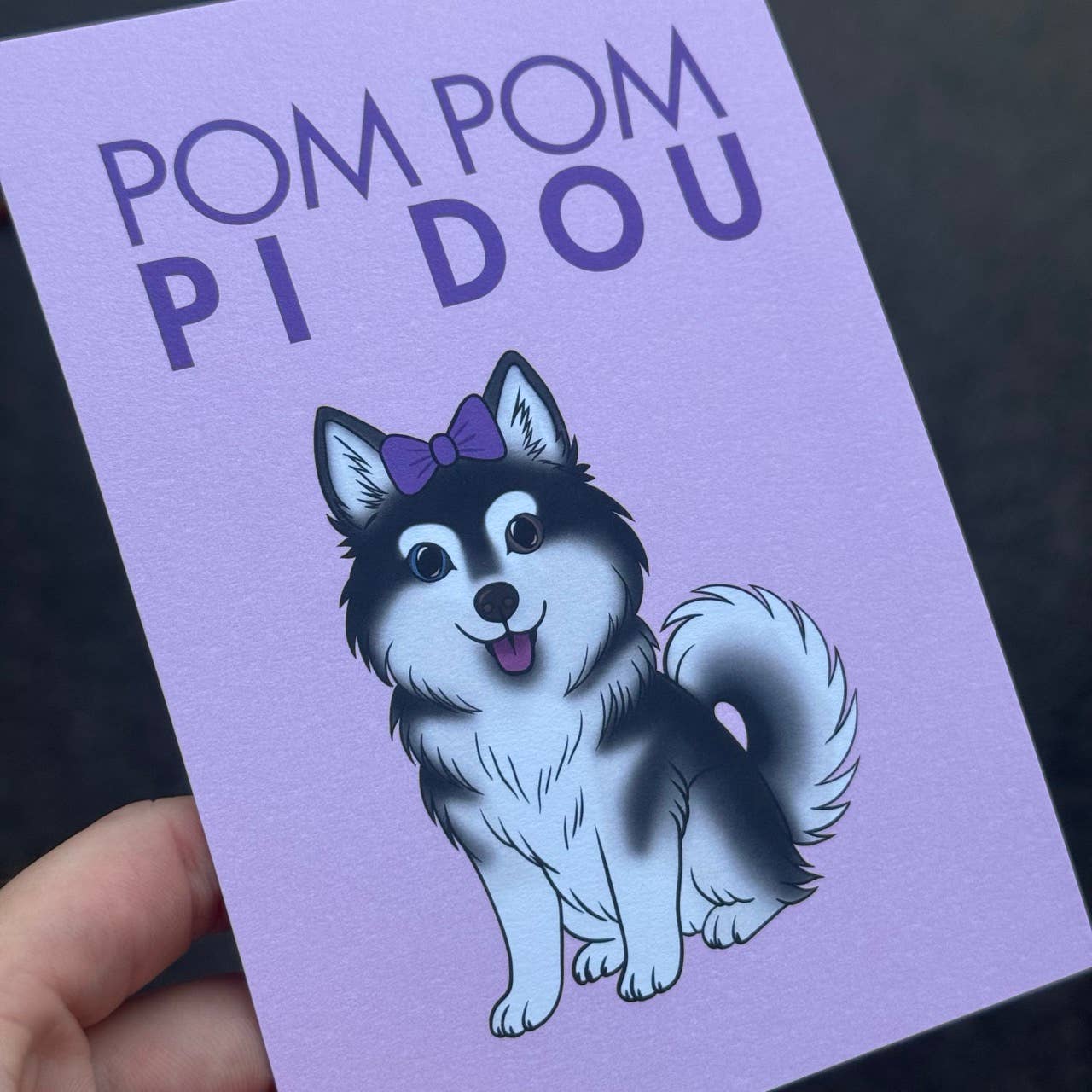 LOLLYPOPARTSTUDIO - Wholesale Everyday Greeting Card - Carte Pomsky « Pom Pom Pidou »4