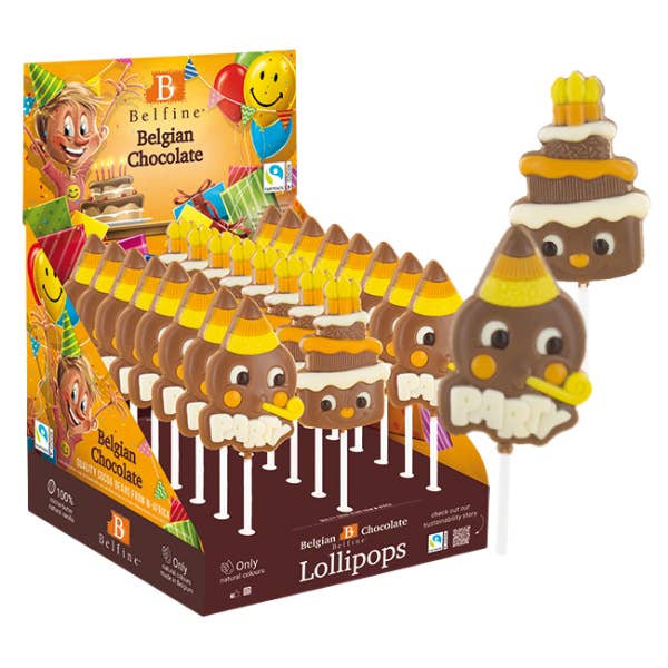 PIRULETA DE CHOCOLATE CELEBRACIONES FIESTA 25g - Expositor de 24 u para venta al por mayor de ADG Diffusion