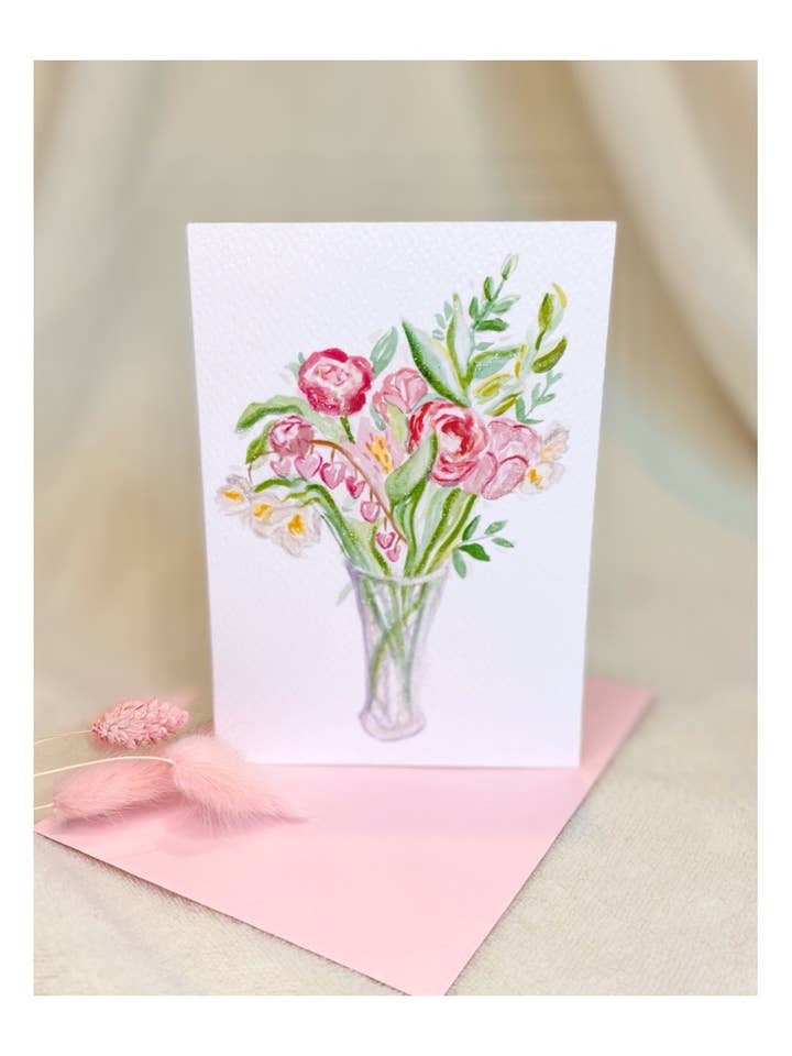 Hermosas flores silvestres en un jarrón de vidrio con purpurina biológica para venta al por mayor de Hartist