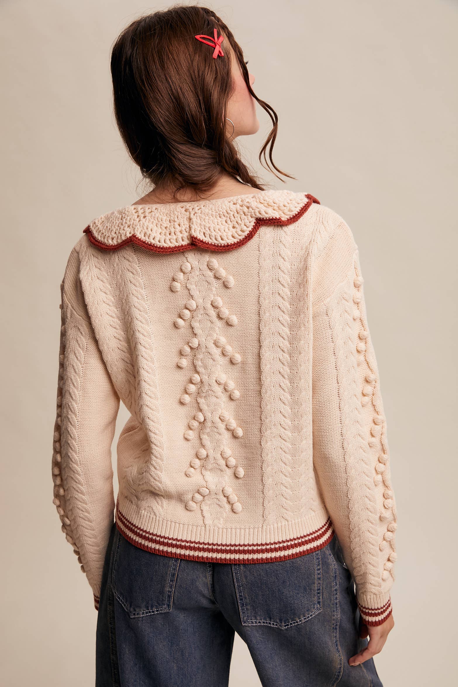 Listicle - Wholesale Knit Sweater - Women's - Pom Pom Cable Knit Sweater26