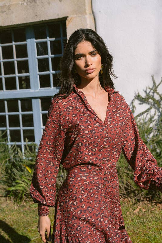 Piti Cuiti – Engroshandel Bluse - Dame – SAVANNA BRUN SKJORTE1