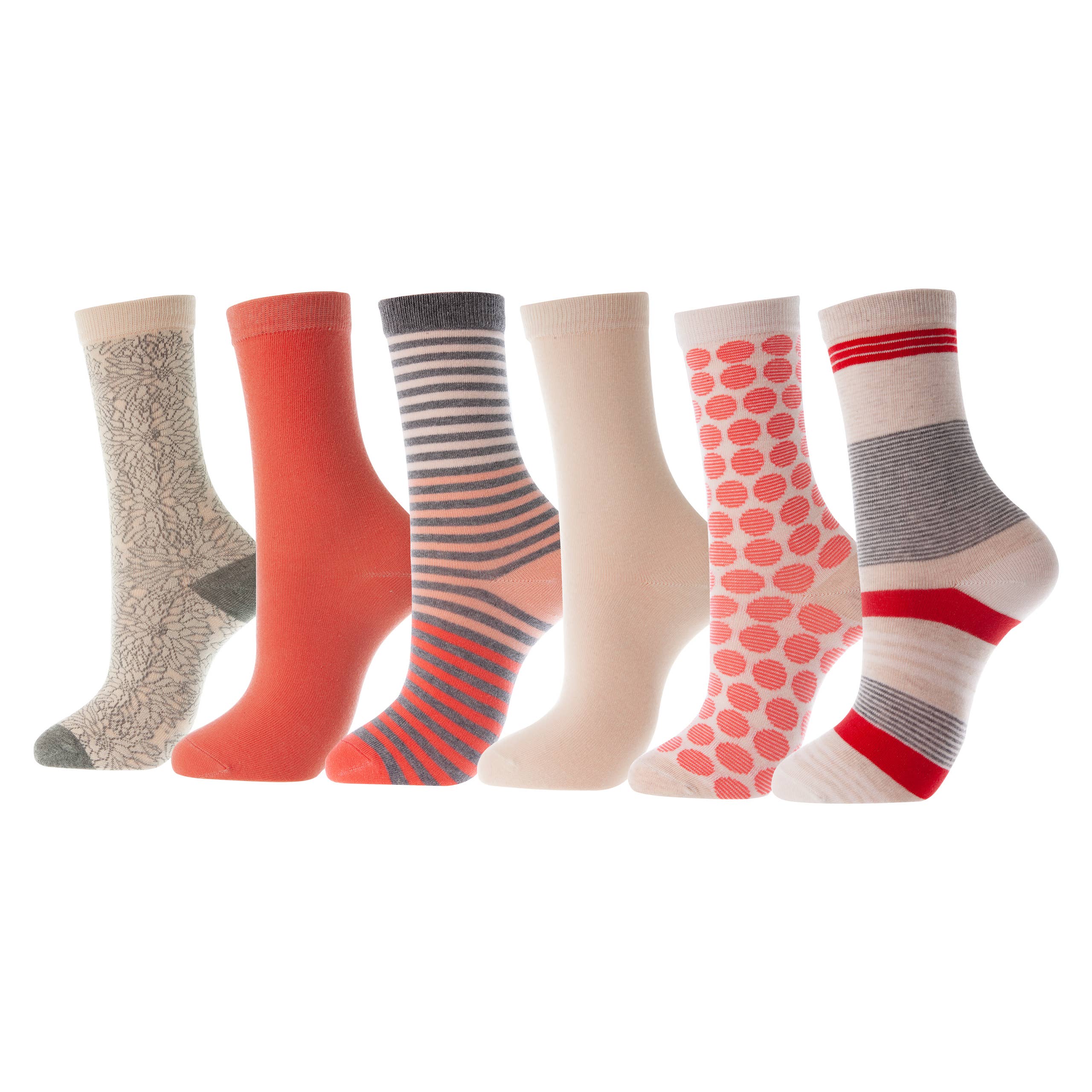 Crimson Breeze Crew Socks 6 Pack for wholesale on Faire2