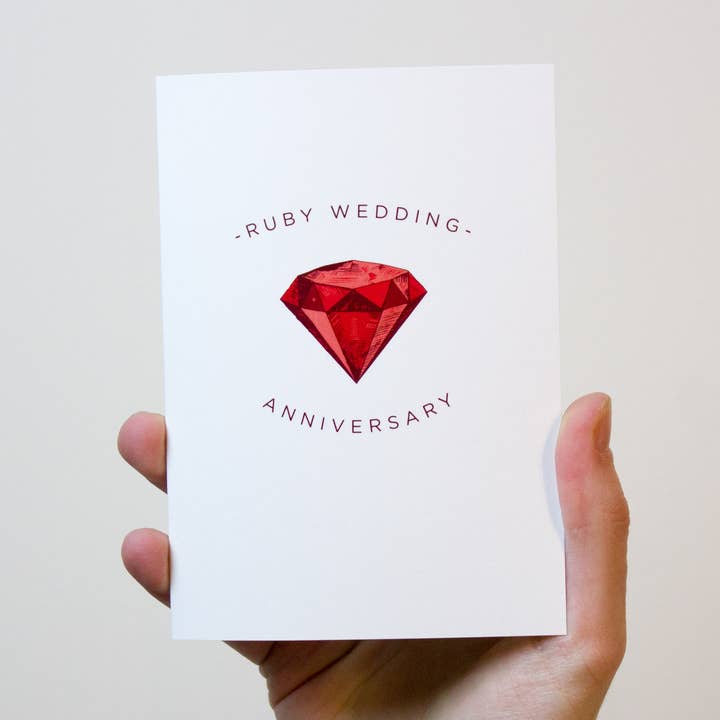 Ruby Anniversary Card for wholesale by Freckle and Specs