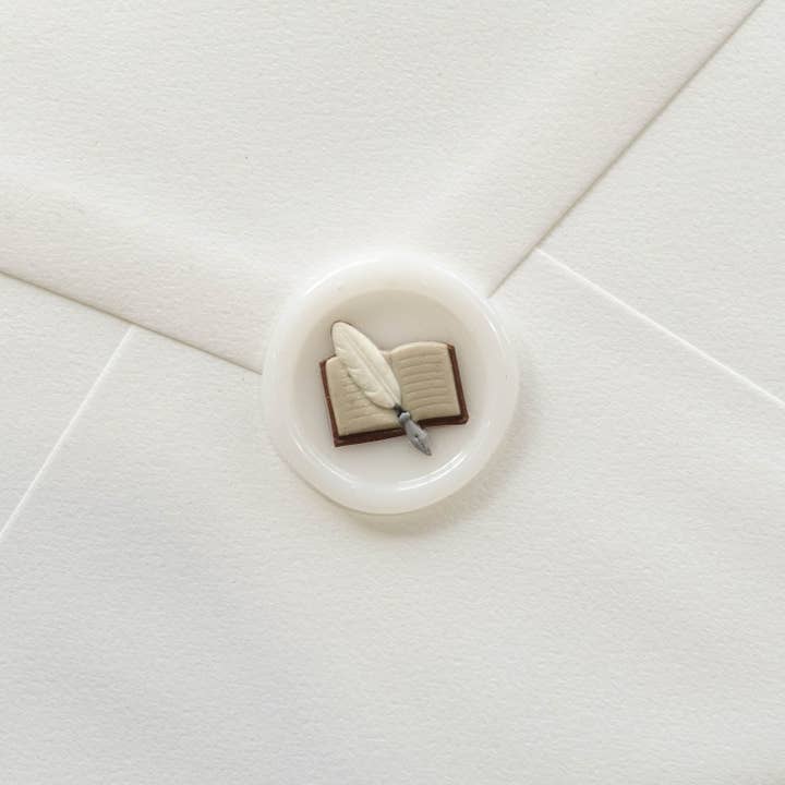 Fiona Ariva - Wholesale Rubber/decorative stamp - 3D Book & Quill wax seal stamp, wax seal kit or stamp head9