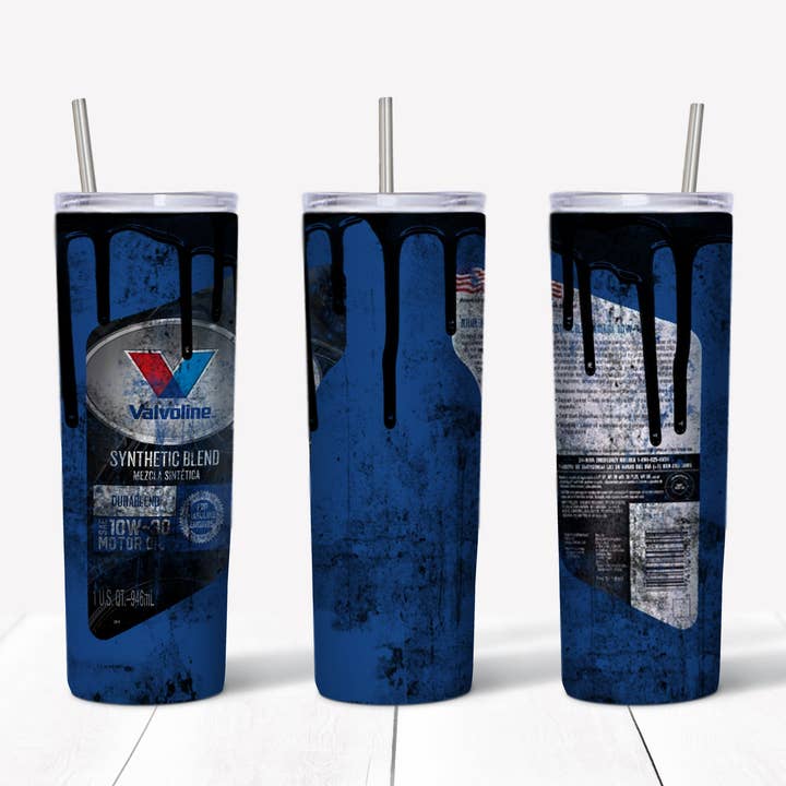 Valvoline Oil 20oz Straight Tumbler Transfer for wholesale by Rustic Pineapple