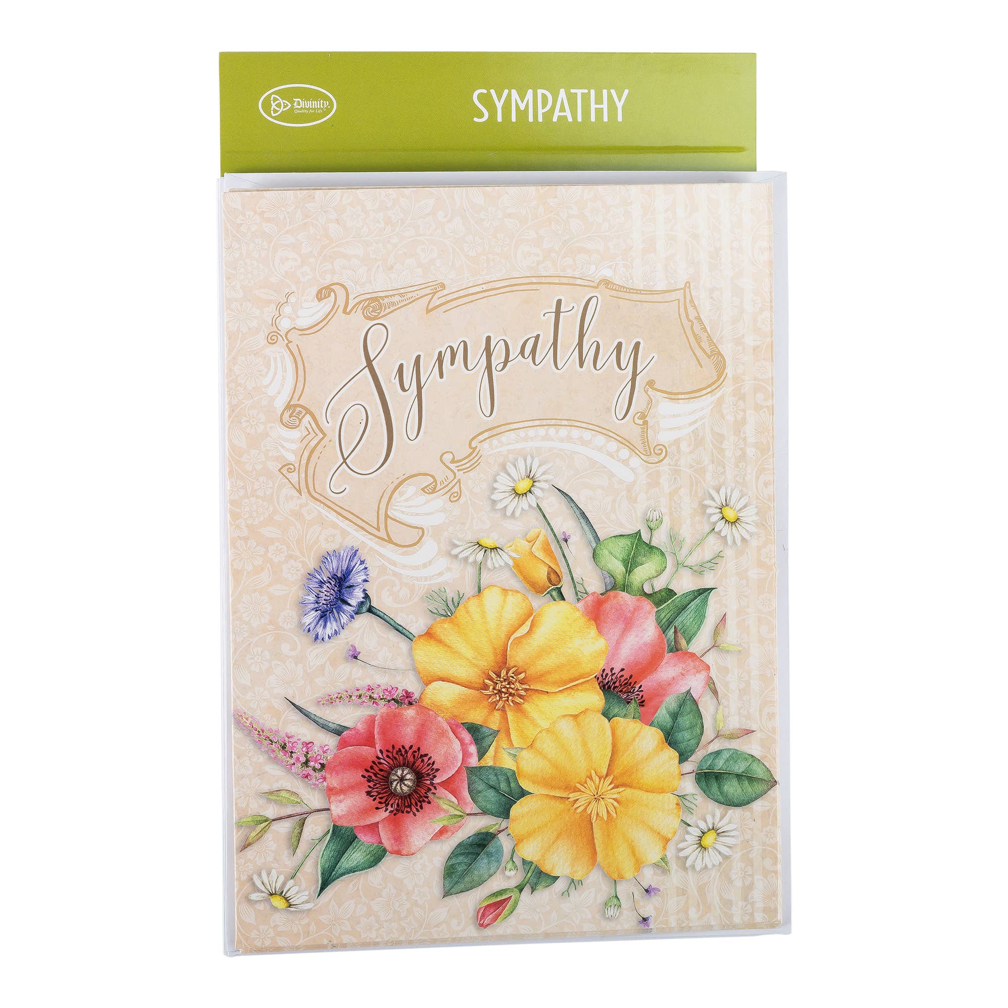 Divinity Boutique - Wholesale Sympathy Card - Single Cards: Sympathy Floral 2 Corinthians 1:3 (Set of 6)4