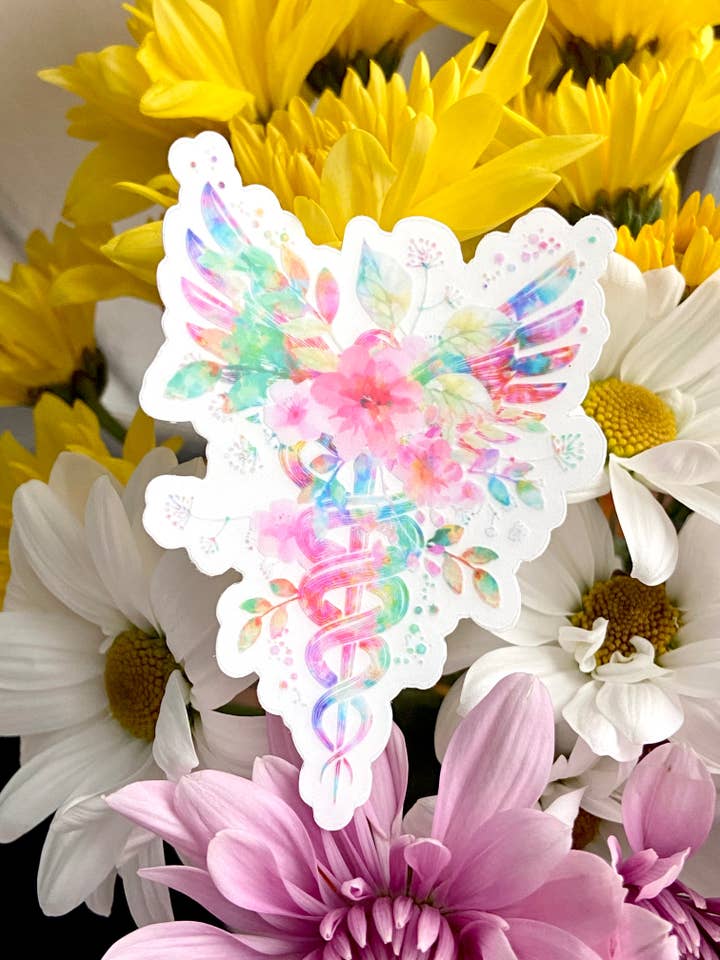 KLAR blomster akvarel Healthcare Symbol klistermærke for engroshandel hos Mel's Crafty Corner